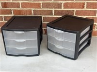 (2) Sterlite 3 Drawer Storage Cabinets LIKE NEW!