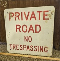 Double Sided Metal Sign- "Private Road" & "For