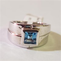 $140 Silver Blue Topaz Ring