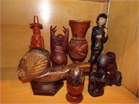 ASSORTMENT OF CARVED WOODEN FIGURINES