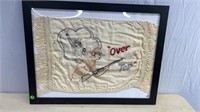 WWI OVER THE TOP PILLOWCOVER-HAND STITCHED FRAMED