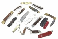 (16) Pocket Knives, Swiss, Buck, Advertising