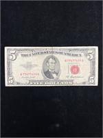 1953 A $5 Red Seal Note