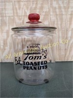 VTG TOM'S 5 CENT TOASTED PEANUTS COUNTER TOP JAR