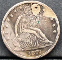 1877 Carson City seated liberty half dollar