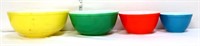 Vintage Pyrex 4 pc primary colors mixing bowls
