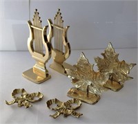 Vintage Heavy Brass Book Ends Lot 12"T