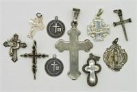 10 Sterling Religious Pendants