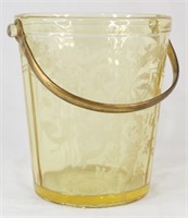 Etched Yellow Glass Bucket