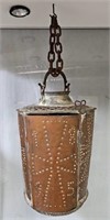 1895 Punched Copper Hanging Lantern