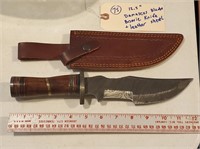 12.5 inch bowie knife w damascus steel blade