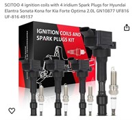 SCITOO 4 ignition coils with 4 iridium Spark Plugs