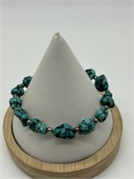 Sterling Silver Turquoise Nugget Bracelet