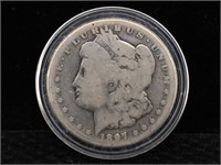 1897-S Morgan Silver Dollar in case