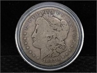 1883 Morgan Silver Dollar in case