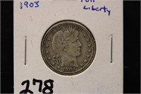 1903 BARBER HALF DOLLAR, FULL LIBERTY