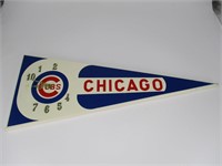 Chicago Cubs Wooden Pennant Clock