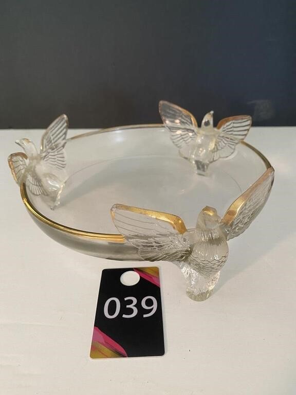 1940s Jeanette 3 Footed Eagle Bowl
