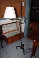 Wrought iron adjustable floor lamp with enameled