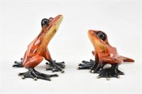 2 Tim Cotterill Enameled Bronze Frogs