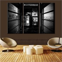 3 Piece Old Phone Booth Pictures 60x40 Inch