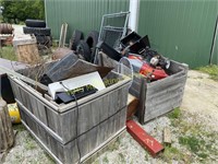 Wooden Crates, Scrap, Steel Post, Roller