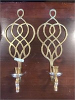 Solid brass candle wall holders 15"L