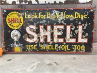 Shell Look for the Yellow Disc Enamel Sign - 1850
