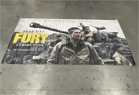 Large Vinyl FURY Movie Banner Staring Brad Pit -