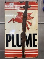Enamel Plume Petrol Pump Sign - 300 x 500