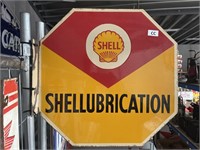 Shellubrication Enamel Post Mount Sign - 510 x