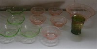 Pink and Green Depression Glass
