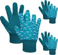 Kids Gardening Gloves 3 Pairs Non-Slip SMALL