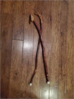 OLD WOODEN DUCK HEAD WALKING STICKS