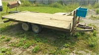 TWO AXLE, ABOUT 13 FOOT FLAT DECK TRAILER