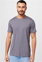 Men's Soft Round Neck Gray T-shirt, 2XL