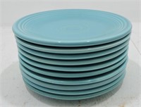 Vintage Fiesta 6" plate group, 10 turquoise