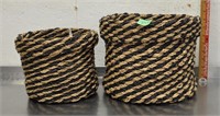 Round weaved baskets