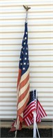 (7) American Flags - 1 Lg, 6 Small