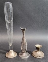 TRIO OF WEIGHTED SILVER TABLEWARES