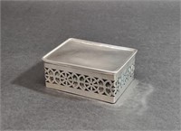 STERLING SILVER FABRIC LINED TRINKET BOX