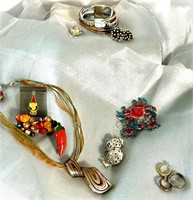 Costume Jewelry ~ Crab Brooch, earrings, etc