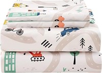 JSD Twin Size Car Kids Printed Sheet Set 3 Piece