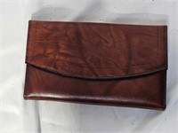 Buxton Brown Leather Credit Card Kisslock Pocket