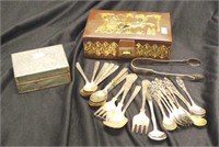 Group of various silver plate flatware