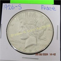 US 1926-S PEACE SILVER DOLLAR