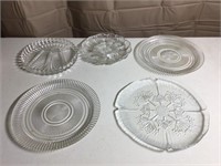 5 glass serving plates