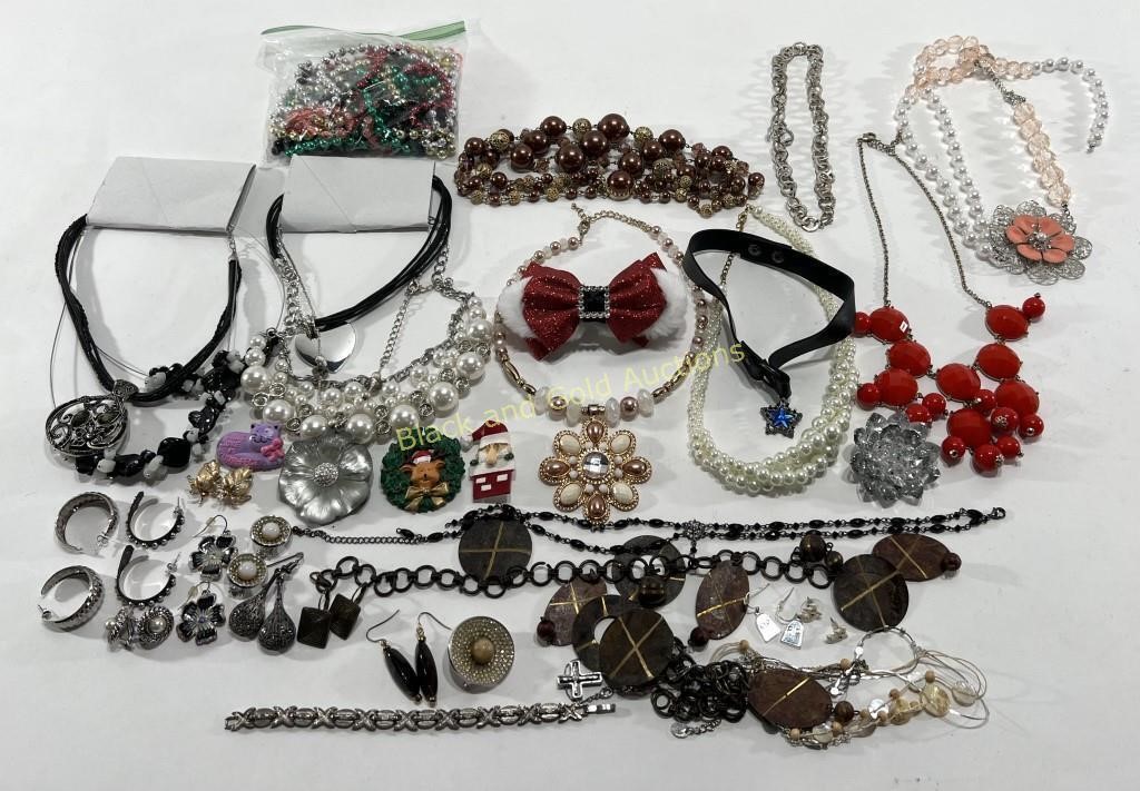 Costume Jewelry, Bracelets, Necklaces, Pins,