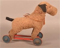 Antique/Vintage Schnauzer Dog Pull Toy.