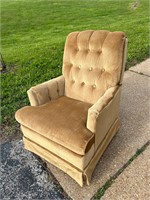 Vintage yellow swivel chair